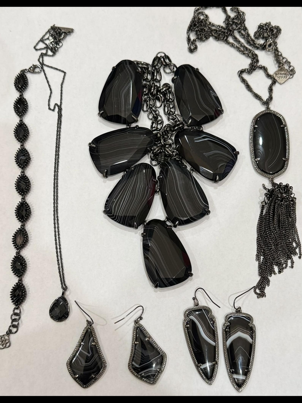 Kendra Scott Black Banded Agate Bundle (6 Items)